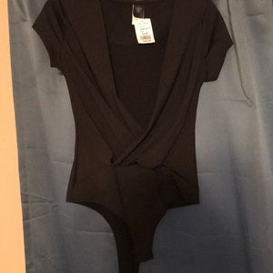 Black low cut onesie